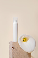 White plastic 50ml cream tube Cosmetic modern tube packaging Hand skin care products kit