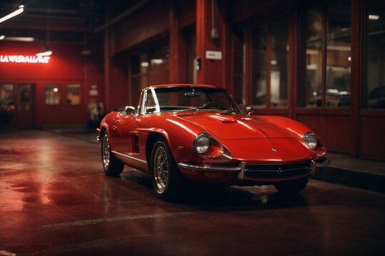 Photo of Super fast  red sports car on road