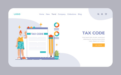 Tax optimization web banner or landing page. Financial efficiency, budgeting and economy idea. Taxes planning, declaration preparing and calculation. Flat vector illustration