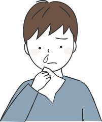 鼻水が出る男の子