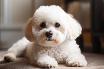 White poodle puppy - Generative AI