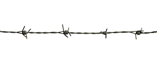 Vector image of a barbed wire fence on a white background.