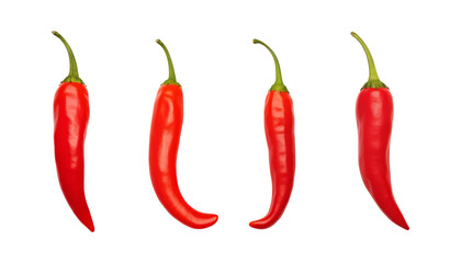 red hot chili pepper isolated on transparent background cutout