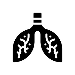 lung glyph icon