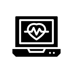 heart rate glyph icon