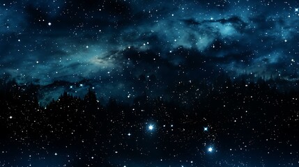 Uma tela cósmica preenche o quadro, exibindo a vasta extensão da Via Láctea. Estrelas de tamanhos e tonalidades diferentes piscam em uma dança celestial hipnotizante. - obrazy, fototapety, plakaty