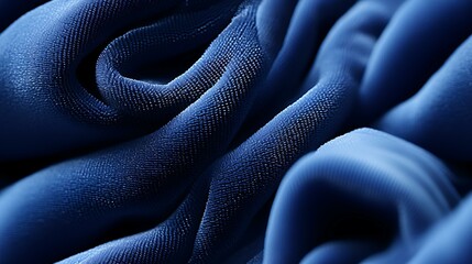 Uma tela de tecido domina o quadro, sua textura uma sinfonia tátil. Um denim azul rico apresenta sua trama familiar, criando colinas e vales de fios. Cada fio é parte da composição maior.