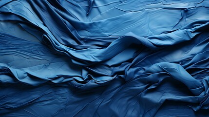 Uma tela de tecido domina o quadro, sua textura uma sinfonia tátil. Um denim azul rico apresenta sua trama familiar, criando colinas e vales de fios. Cada fio é parte da composição maior. - 670124285