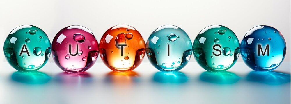 Autism banner.World autism awareness day concept. Autism word