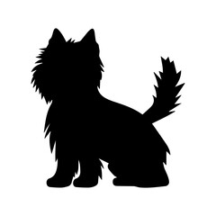 Affenpinscher Dog Vector Silhouette, Generative AI.