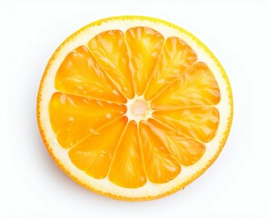 A sliced orange on a clean white background
