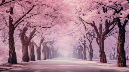 美しい桜並木通り