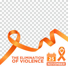 Banner plantilla para el Día Internacional de la Eliminación de la Violencia contra la Mujer 25 de noviembre, día naranja - obrazy, fototapety, plakaty