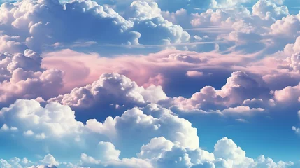 Schilderijen op glas Céu com nuvens de algodão © Alexandre