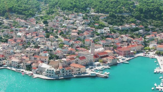beautiful cityscape of Pucisca on the island of Brac in Croatia