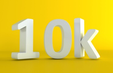 10K Followers. Achievement in 10K followers. 10 000 followers background. Congratulating networking thanks, net friends abstract image, customers. Isolated like and thumbs. Web banner. Ten thousand.