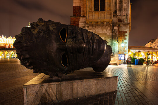 sculpture Eros Bendato on Market Square in Krakow,  Poland