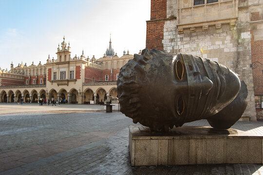 sculpture Eros Bendato on Market Square in Krakow,  Poland