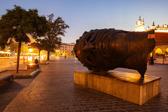 sculpture Eros Bendato on Market Square in Krakow,  Poland