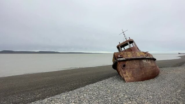 old boat in the sea