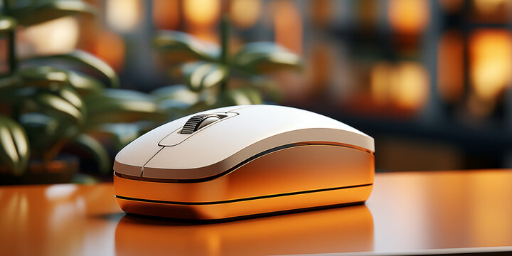 PC  Maus Schnurlos im modernen gro&szlig;artigen Farben und Design im Querformat f&uuml;r Banner, ai generativ