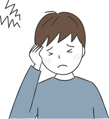 頭痛がする男の子