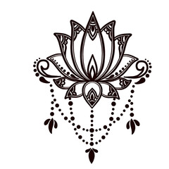 Fototapeta premium Mandala pattern back and White 