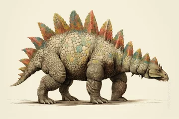 Foto op Canvas Image of stegosaurus. Generative AI © Calantha