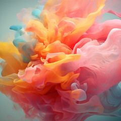 a 3D Background of paint, fog and fluids wih the colors