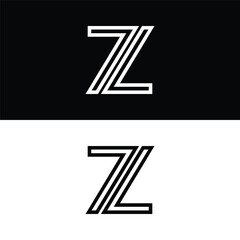 vector logo initial Z black and white background and colors