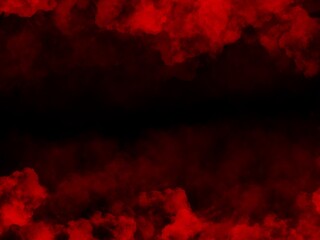 Red clouds 3D on dark background. Illustration drawn from tablet use for graphic background in abstract concept. 