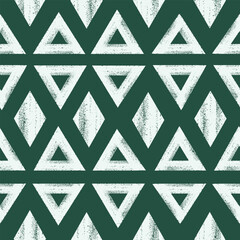 Ethnic maze geometric seamless pattern. Bold line triangles textured background