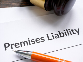 Premises liability documents and gavel.