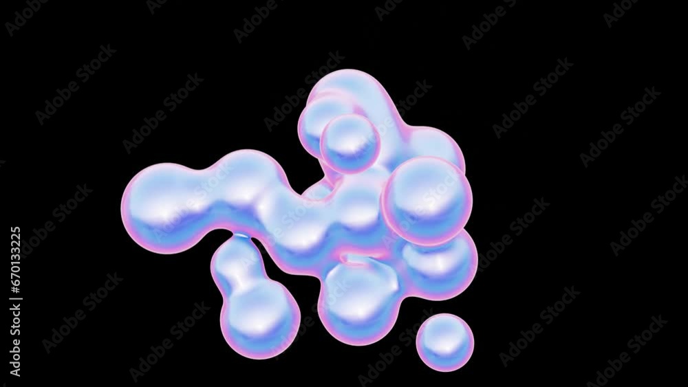 Poster organic metaball satisfying loop animation