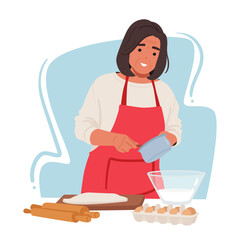 Senior Woman Passionately Makes Dough For Baking, Her Hands Skillfully Mixing, Kneading And Shaping The Ingredients