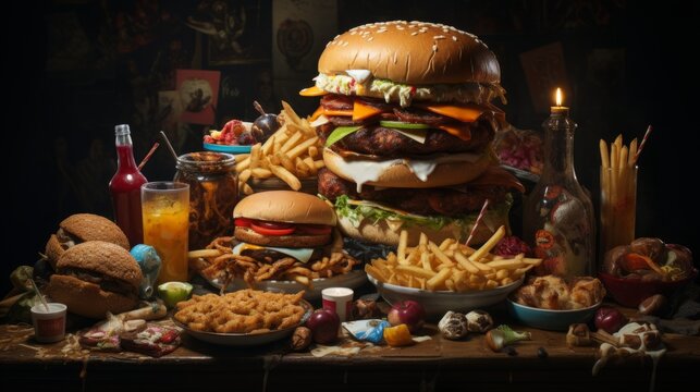 fat junky food ai generated