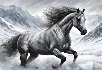 Obraz na płótnie Canvas The Black Horse 