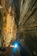 Unseen in Thailand, the blue cave features a natural blue marble color pattern on its walls. 