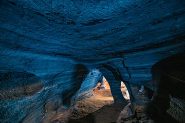 Unseen in Thailand, the blue cave features a natural blue marble color pattern on its walls. 