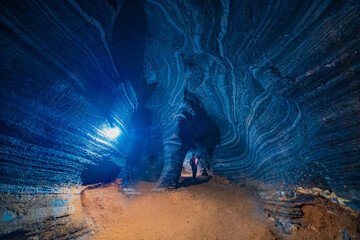 Unseen in Thailand, the blue cave features a natural blue marble color pattern on its walls. 