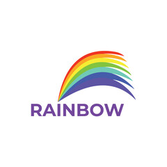 rainbow rabbit logo design vector
