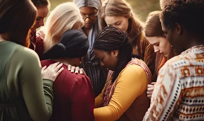Foto op Plexiglas A group of women gathered together praying © uhdenis
