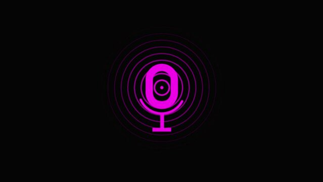voice recording podcast mic microphone button icon animation template 4k green screen overlay background
