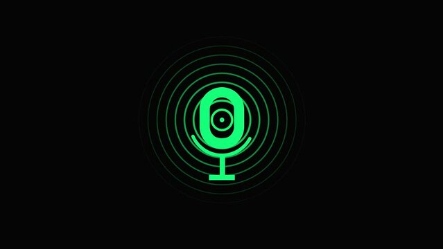 voice recording podcast mic microphone button icon animation template 4k green screen overlay background