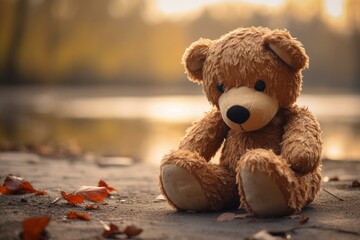a teddy bear symbolizing coping with sorrow and emotional well-being. Generative AI