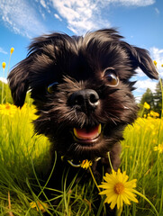 Affenpinscher - Happy Dogs in a Meadow on a Sunny Day