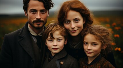 Fototapeta premium dramatic group portrait in the field