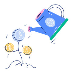 Collection of Banking and Finance Doodle Icons 

