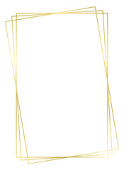 Golden metal frame isolated on white. Vector frame for photo