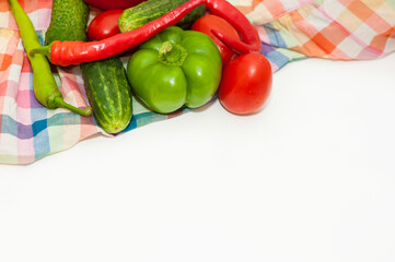 Different vegetables on a white background